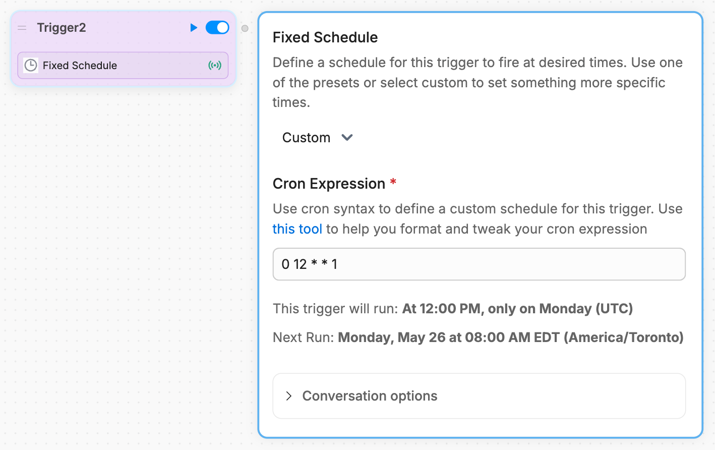 Fixed Schedule timezone