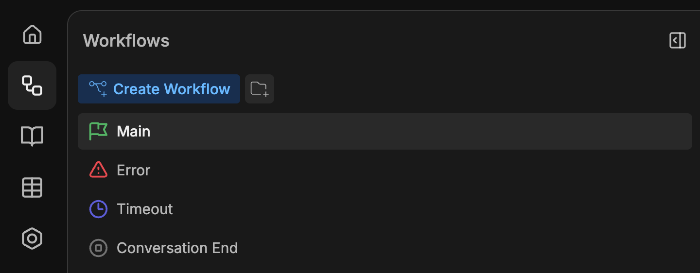 Workflows section